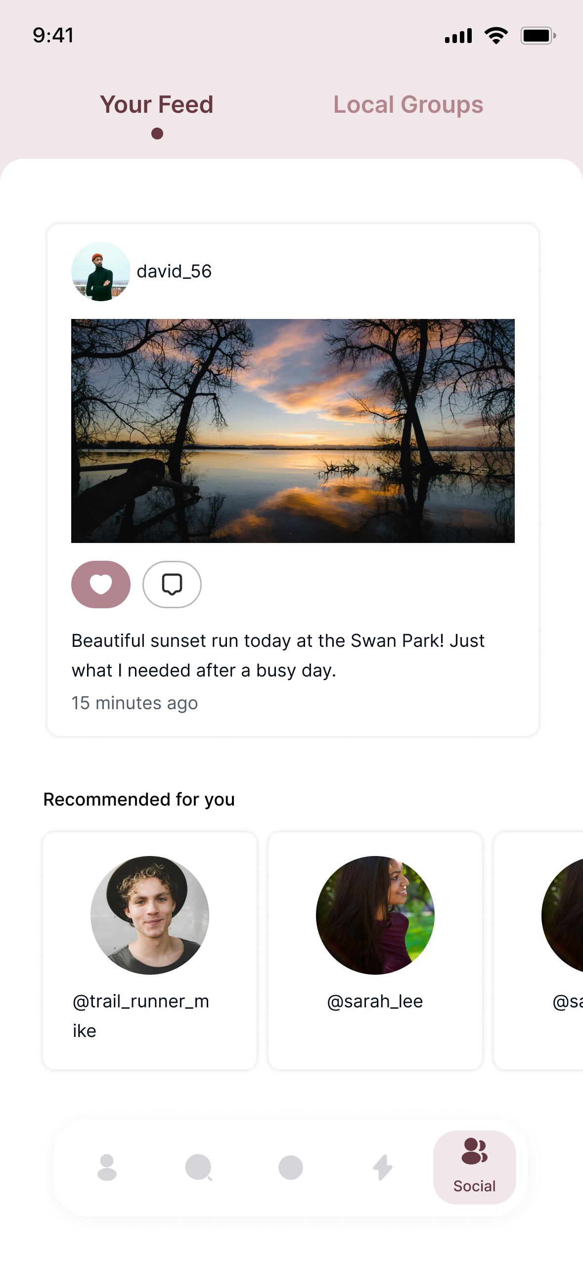 Community feed screen